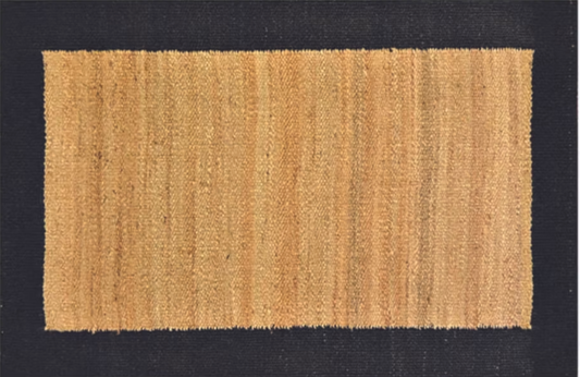 G089/84 Beige with Black Border Jute Rug