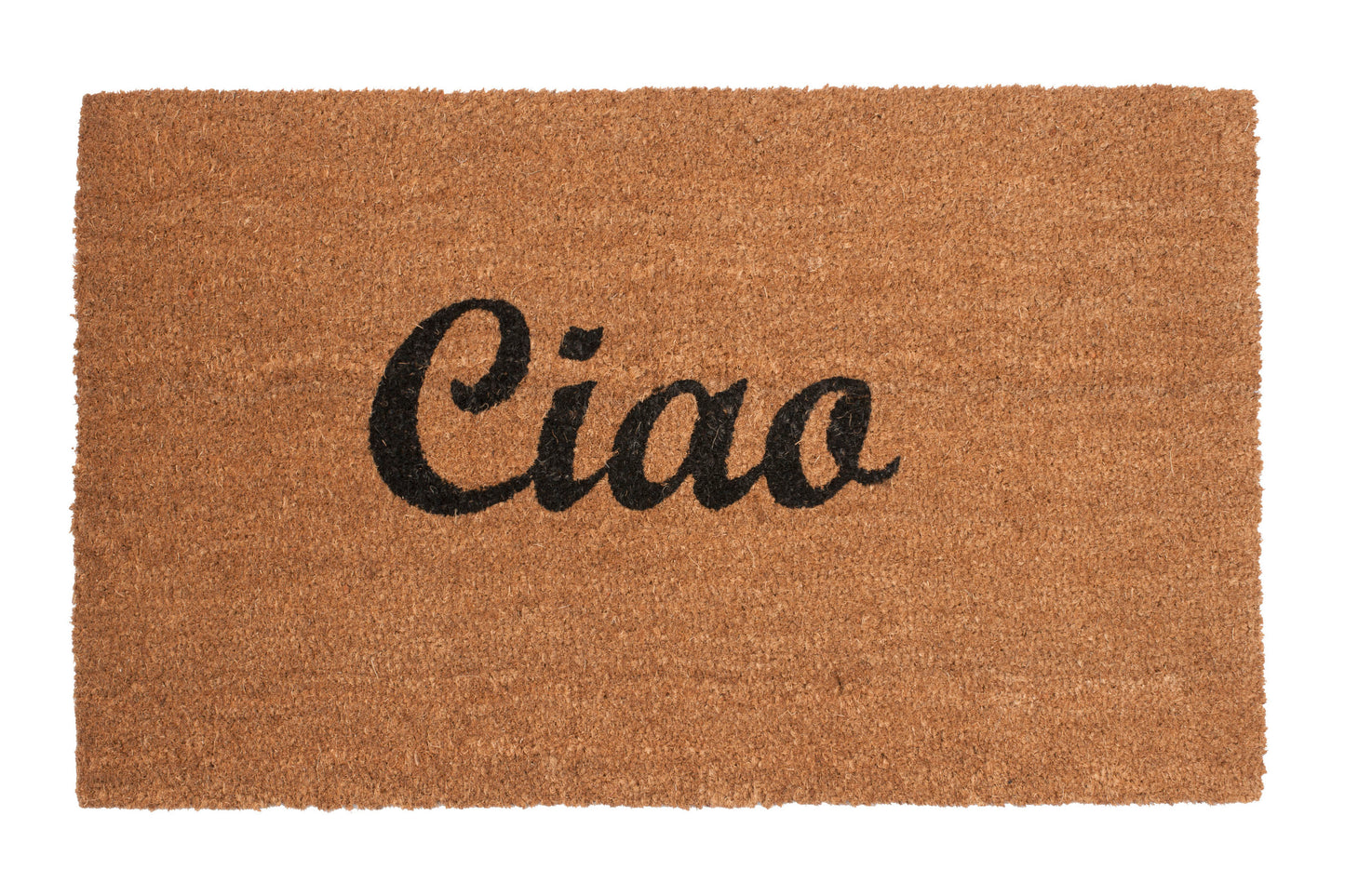Doormat with 'Ciao' text in black