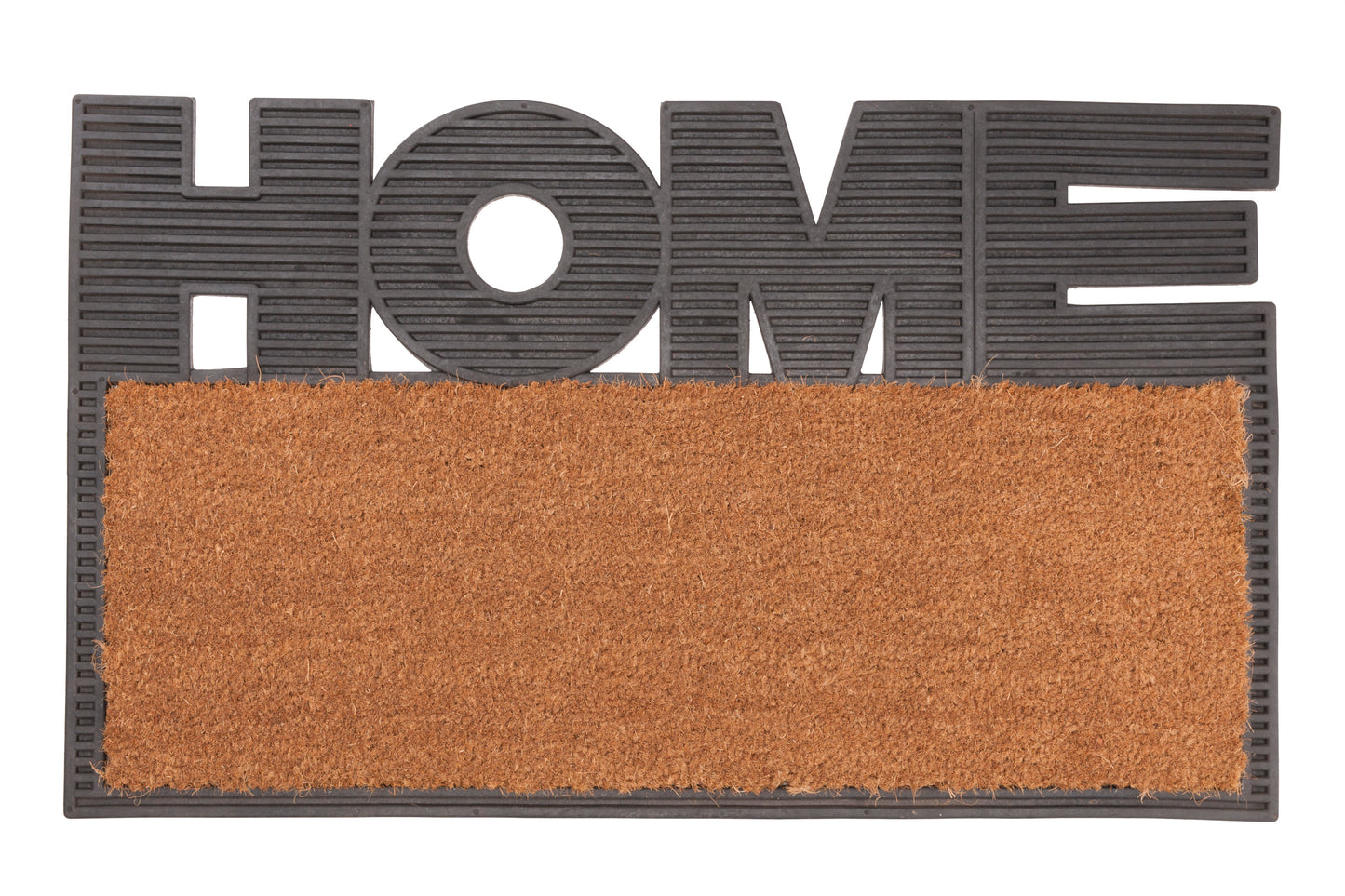 brown door mat with home text above brown