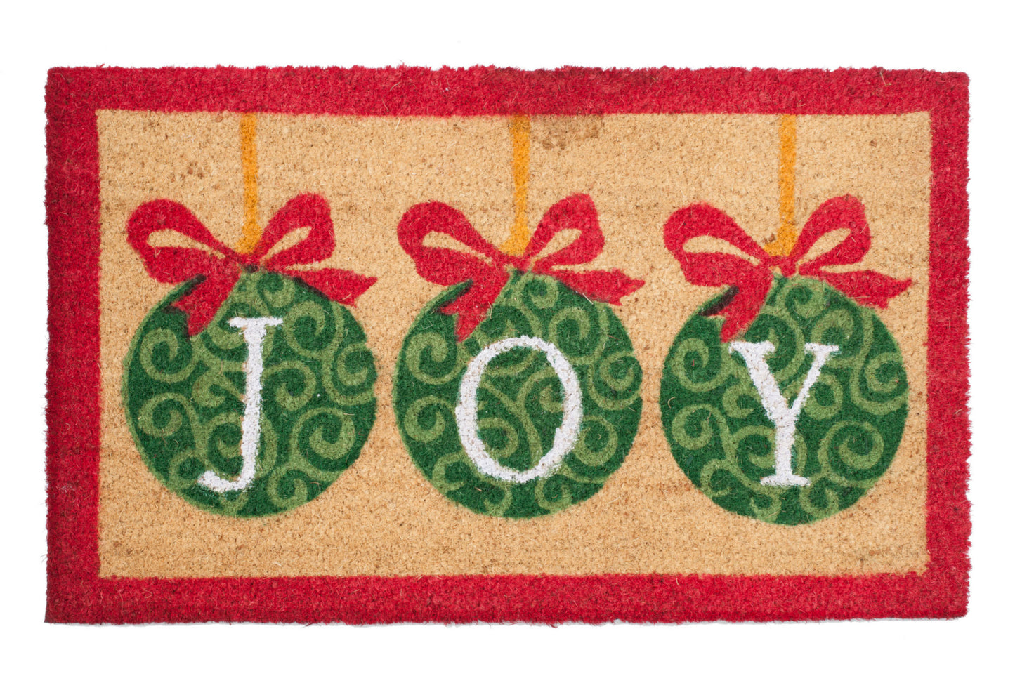 Joy Christmas door mat festive coir holiday welcome mat for indoor outdoor entryway