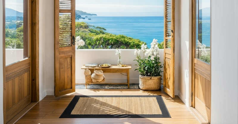 Natural jute entryway rug for indoor hallway eco-friendly home decor