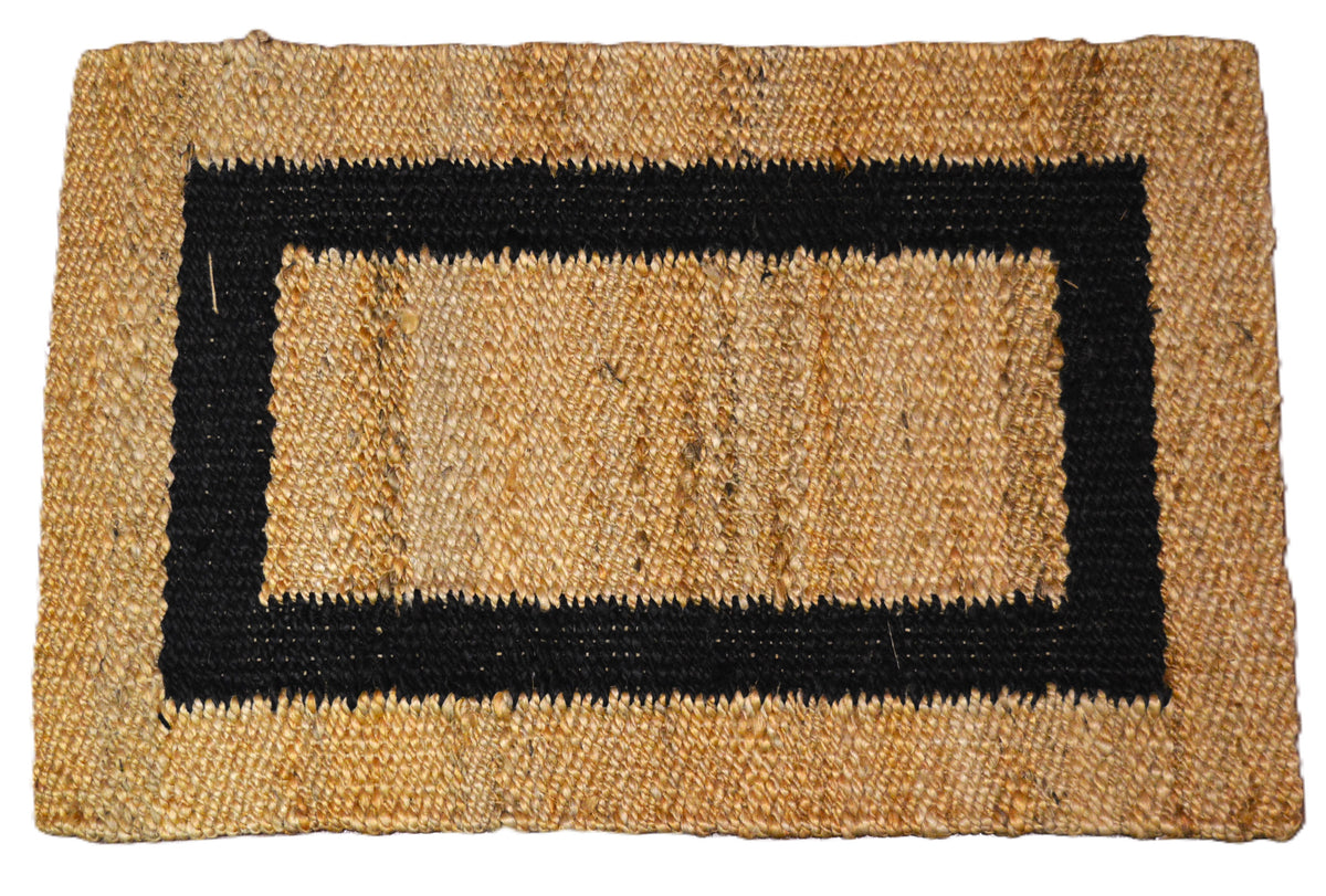 Handspun Natural Jute Accent Rug with Black Border – 24" x 36"