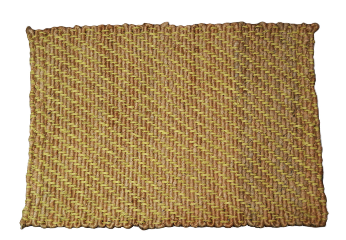 Natural Jute Stripe Accent Rug – Blue, Coral, White & Yellow