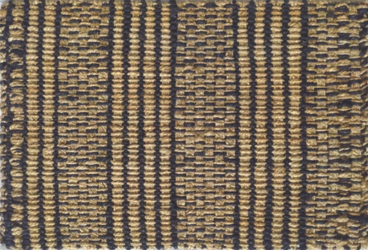 G516/84 Black and Beige Stripped Jute Rug