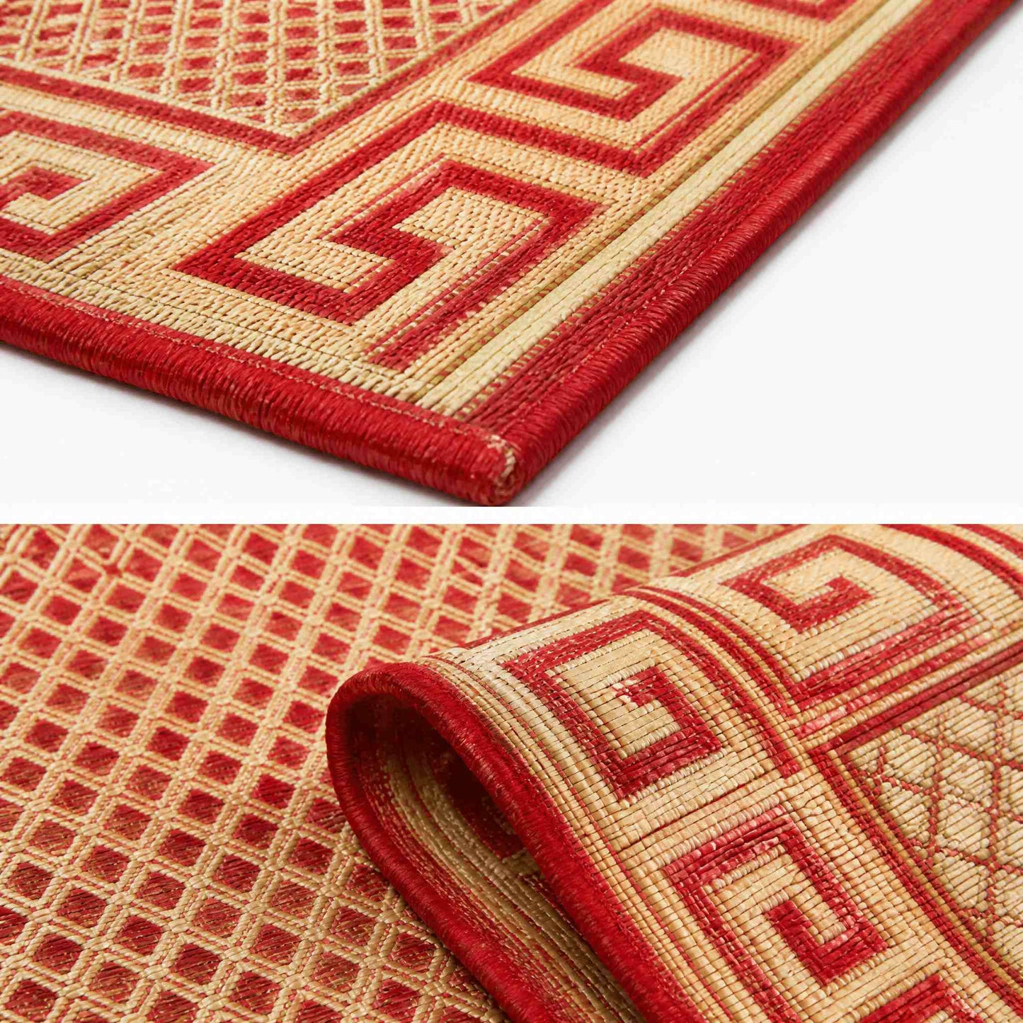 Greek Key Reversible Outdoor Rug – Weather-Resistant Indoor Outdoor Patio Rug