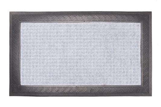 blue aqua hog doormat with ridged water trapping surface