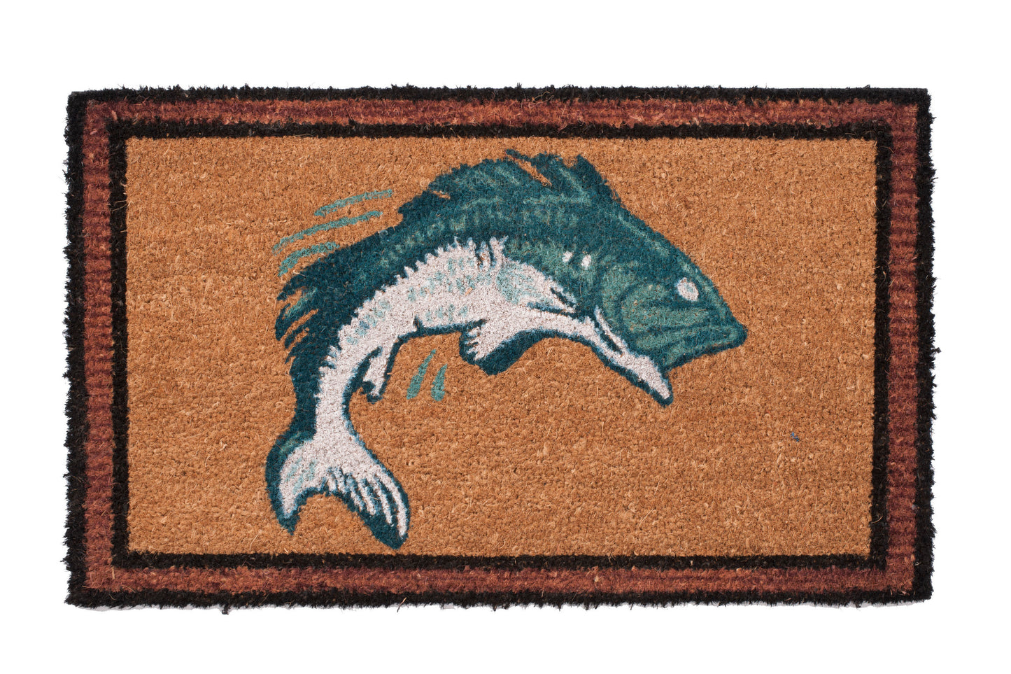 bass fish coir door mat fishing outdoor front door entryway welcome rug natural coconut fiber