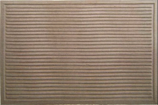 Beige striped Aqua-Loc door mat non slip water absorbing indoor outdoor entryway rug