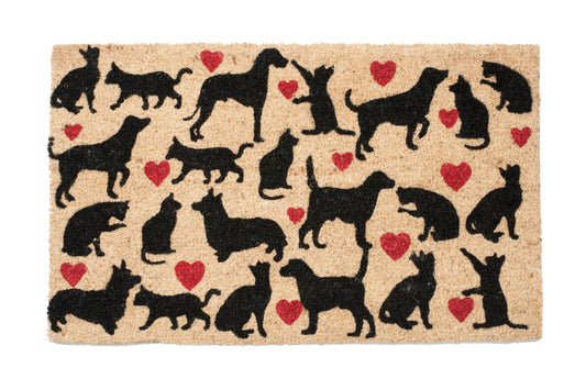 Cat dog lovers door mat funny coir welcome mat outdoor front door entryway rug