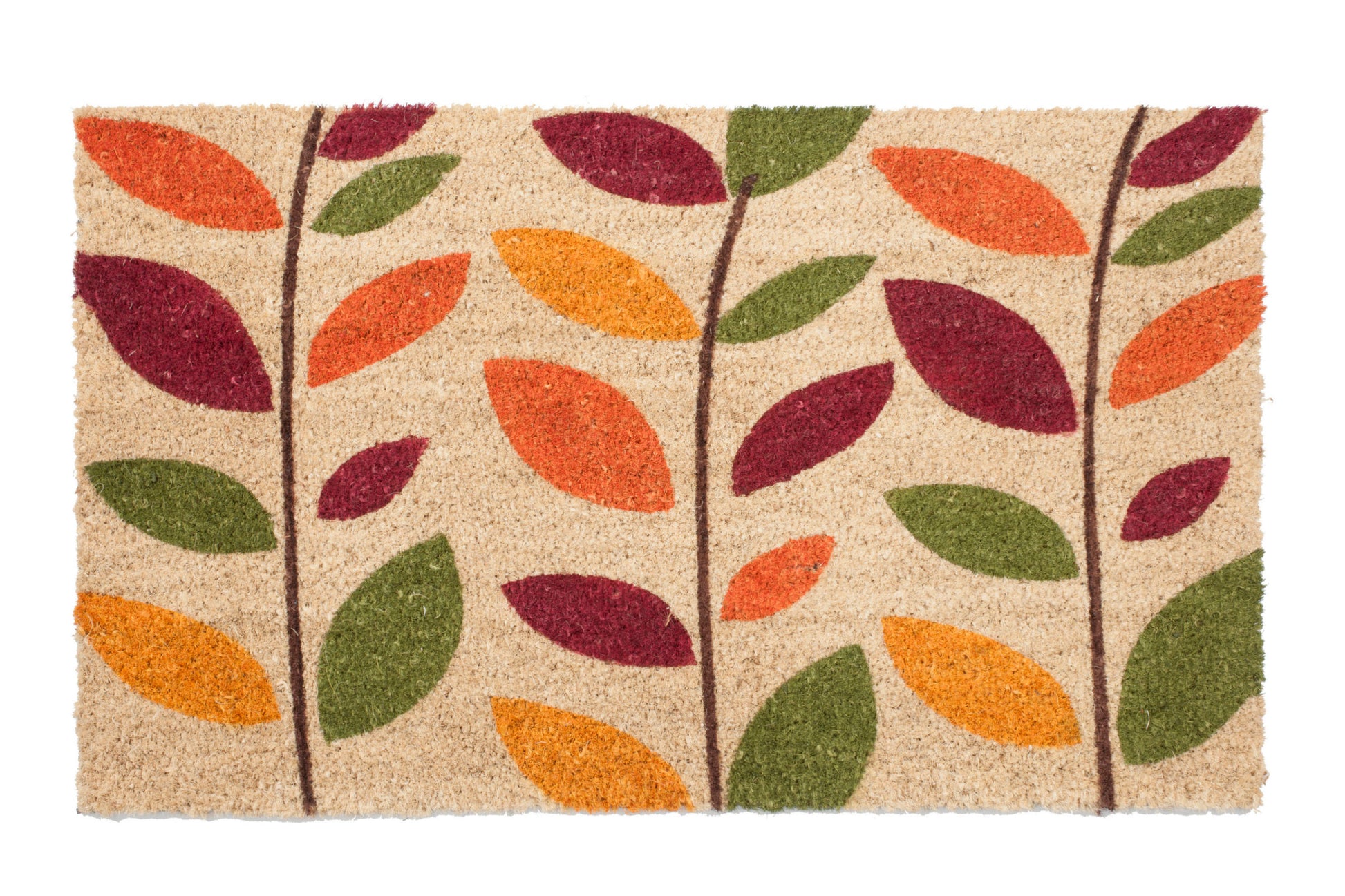colorful leaves coir door mat outdoor front door entryway rug with natural coconut fiber