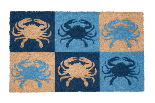 Crabs Coir Door Mat – Coastal Outdoor Front Door Entryway Mat