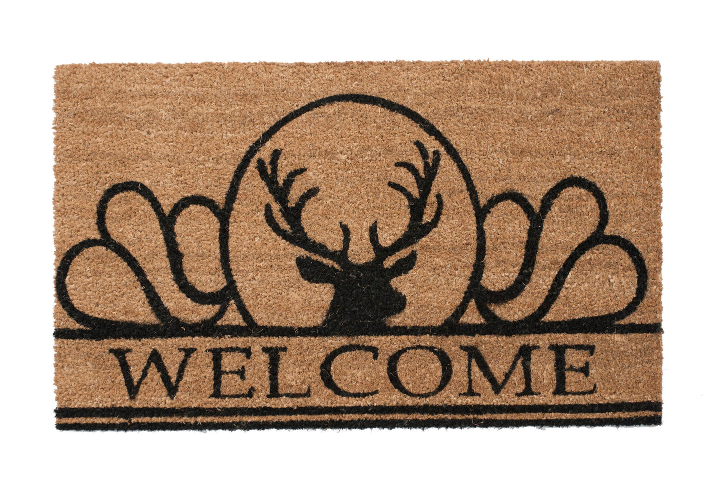 deer coir door mat rustic outdoor front door entryway welcome rug natural coconut fiber