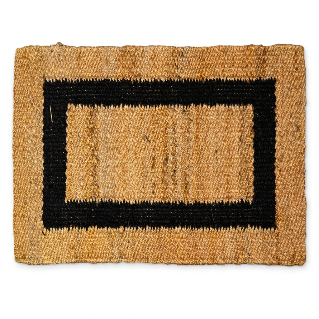 Enhanced handspun jute rug with black border