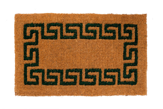brown door mat greek key geometric border pattern
