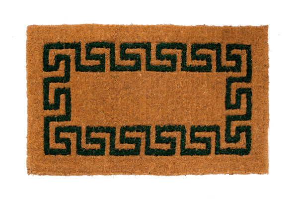 brown door mat greek key geometric border pattern