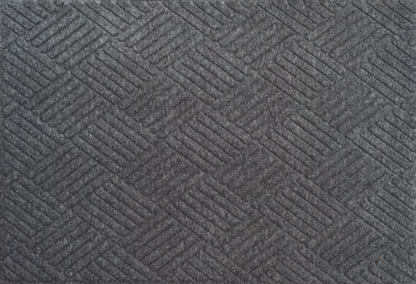 Grey hatching Aqua-Loc door mat non slip water absorbing front door indoor outdoor rug