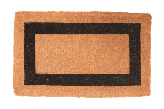 Doormat with black border on a white background