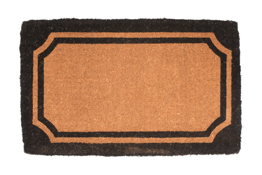 Doormat with black border on a white background