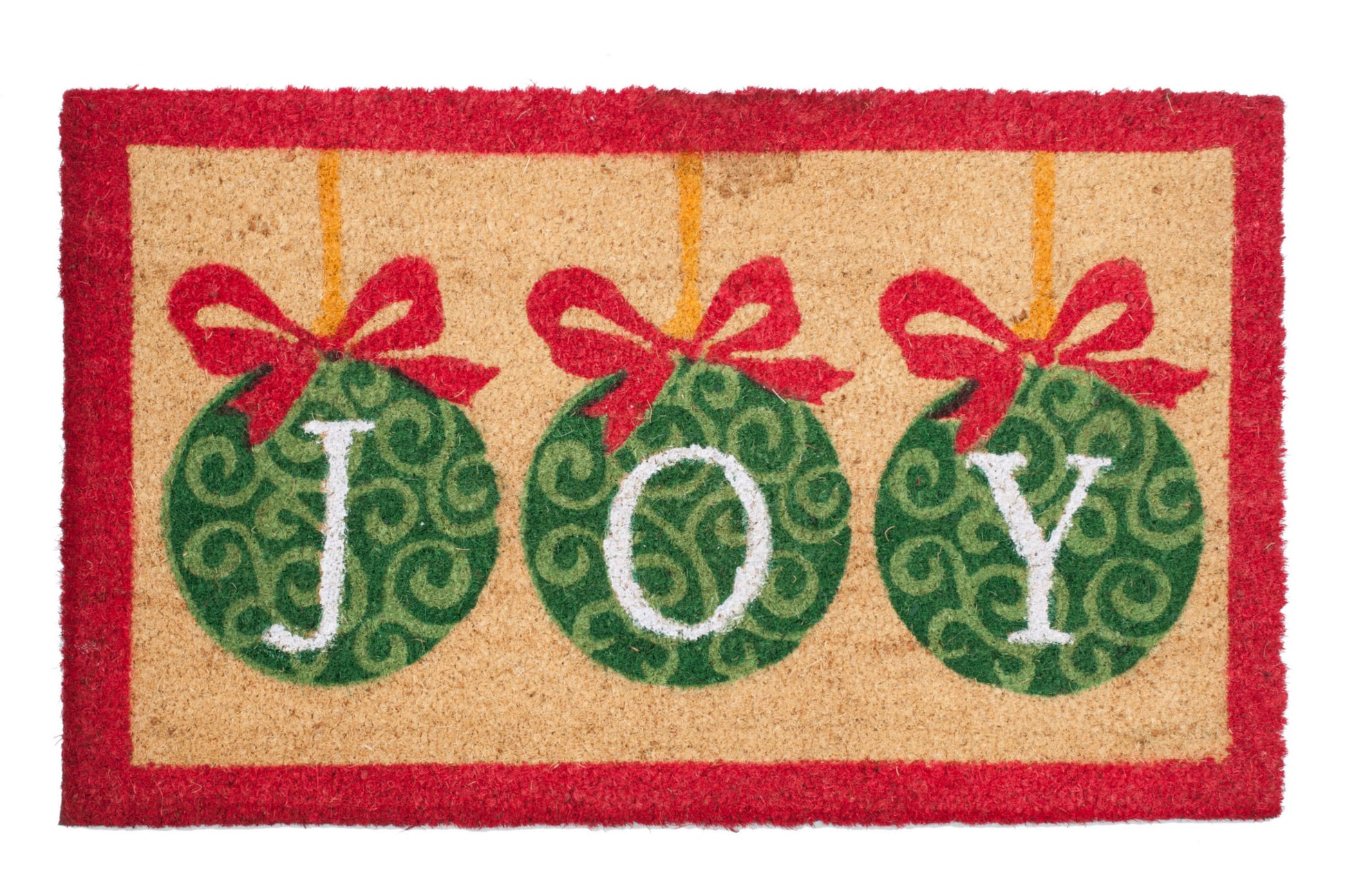 Joy Christmas door mat festive coir holiday welcome mat for indoor outdoor entryway