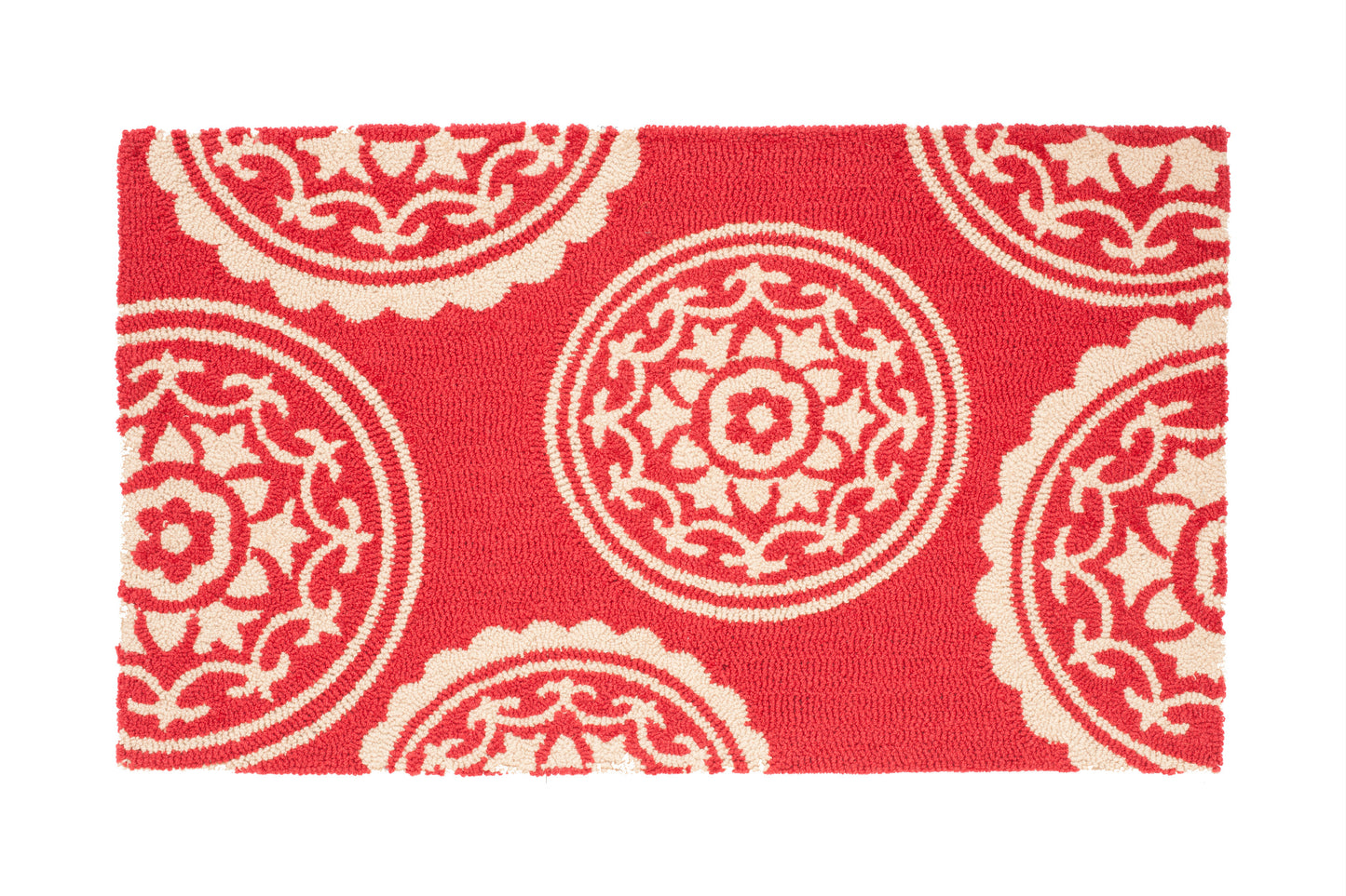 Medallion red doormat traditional non slip indoor outdoor entry mat with classic pattern