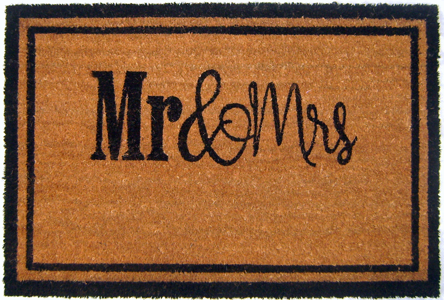 mr and mrs coir door mat rectangle outdoor front door entryway rug natural coconut fiber