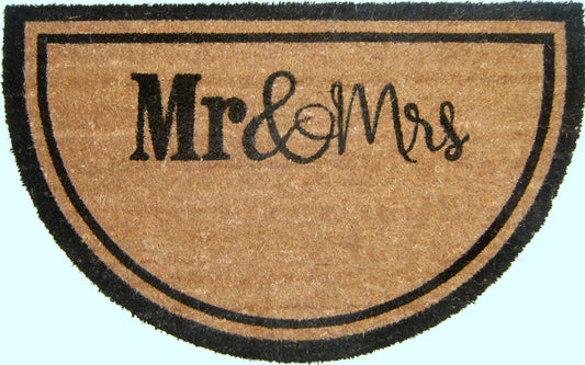 mr and mrs half round coir door mat outdoor wedding front door entryway rug