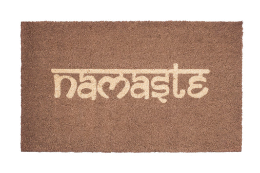namaste coir door mat yoga welcome outdoor front door entryway rug natural coconut fiber