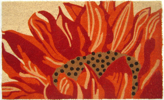 Orange sunflower door mat coir floral welcome front door outdoor entryway rug