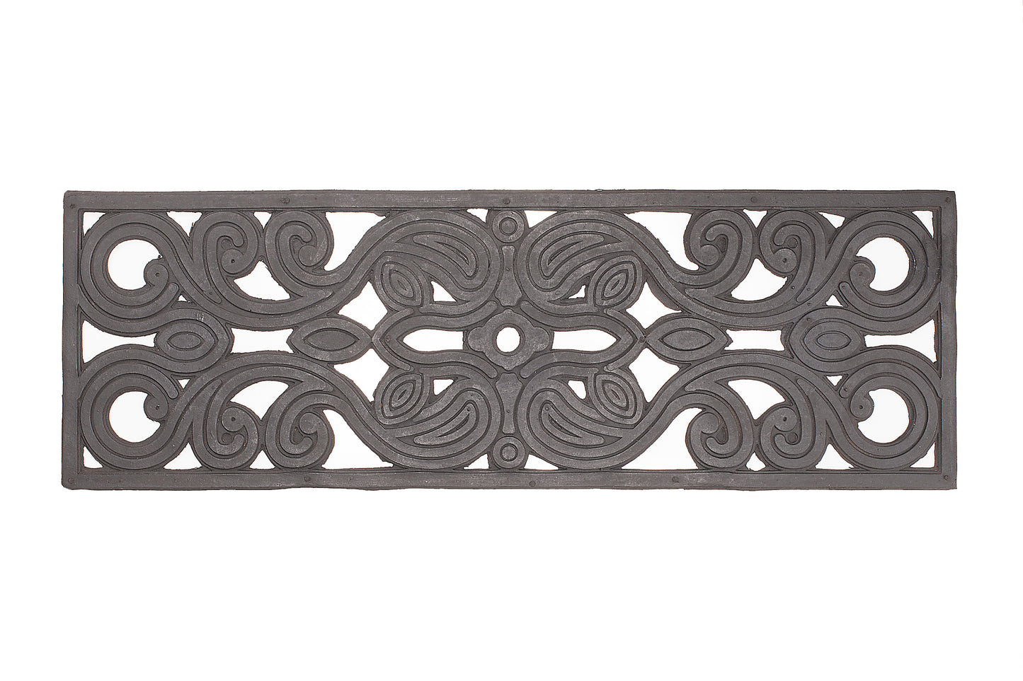 Decorative rubber stair mat with intricate patterns on a white background