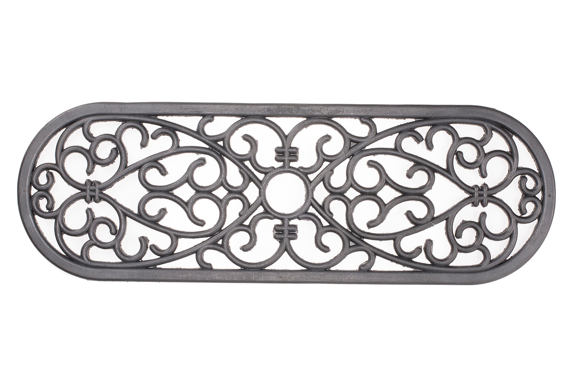 Decorative rubber stair mat with intricate patterns on a white background