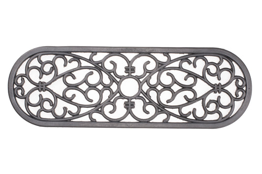 Decorative rubber stair mat with intricate patterns on a white background