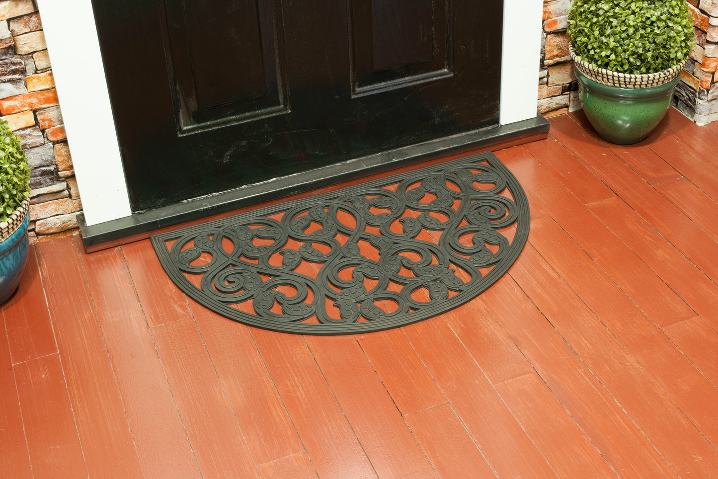 semicircle rubber door mat non slip outdoor half round front door entryway mat durable weather resistant