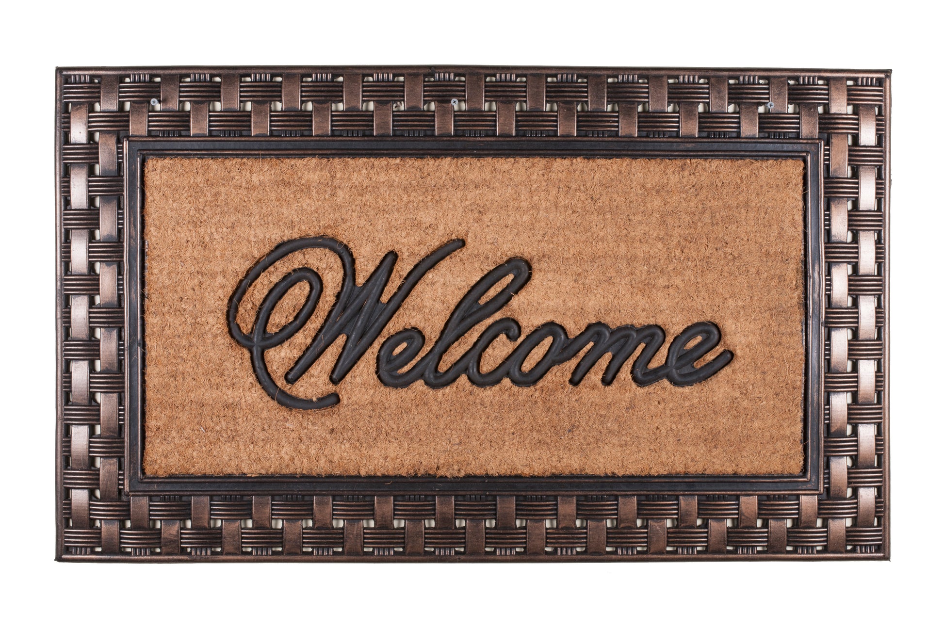 Tuffcor bronze rubber welcome mat heavy duty non slip outdoor entryway doormat