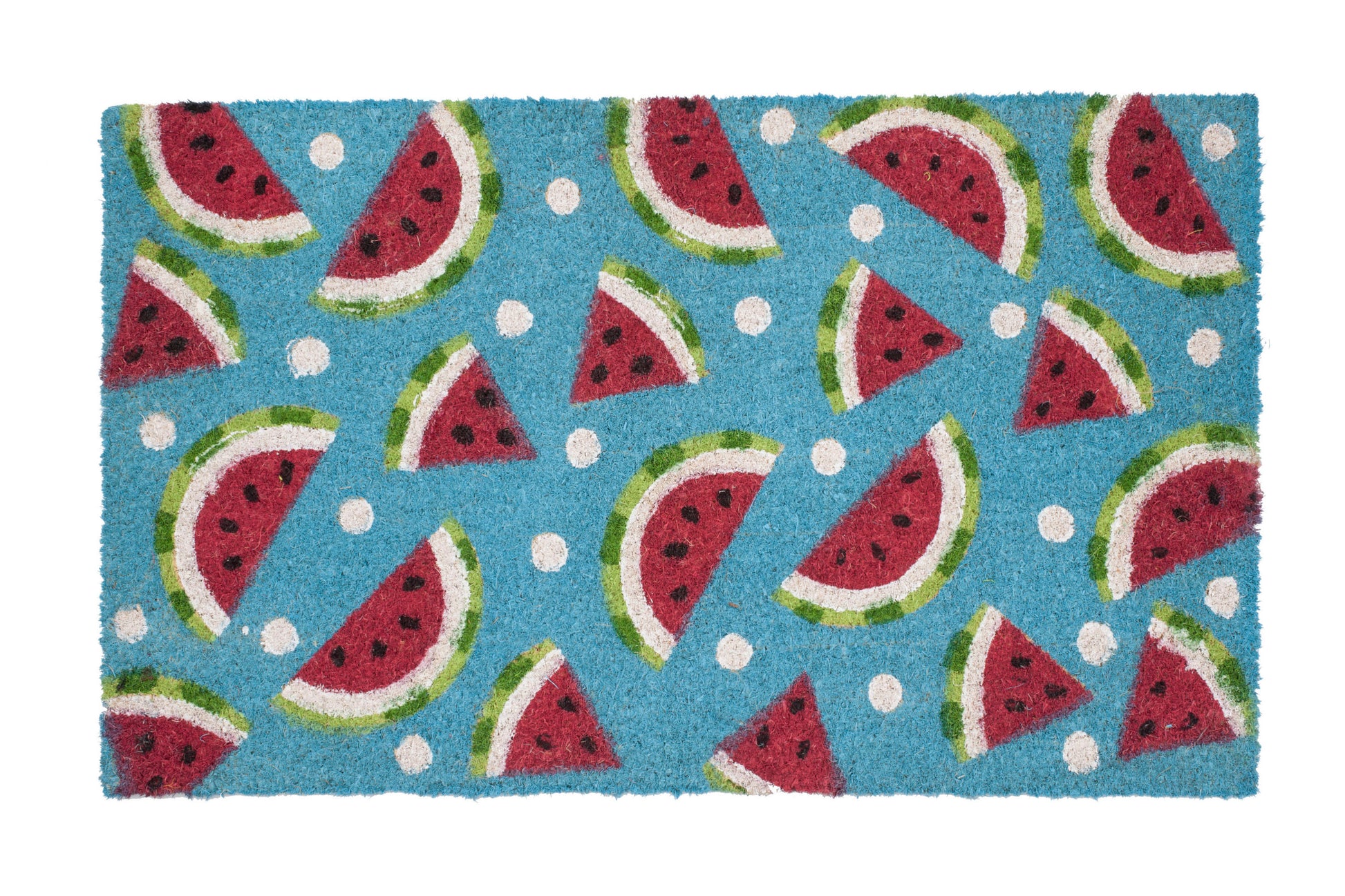 Doormat with watermelon pattern on a blue background
