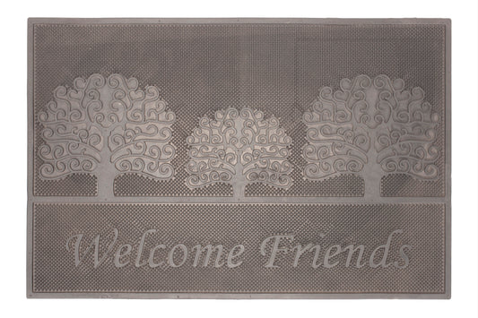 welcome friends rubber door mat non slip outdoor front door entryway mat durable weather resistant